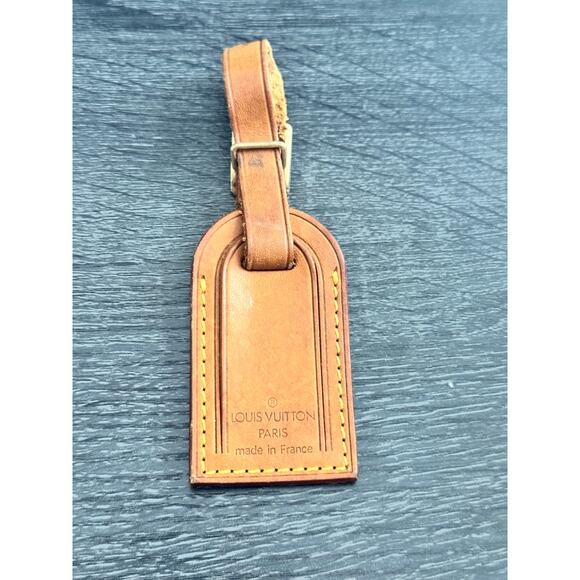 Authentic Louis Vuitton Vachetta Leather Luggage Tag SN904 - Picture 1 of 5
